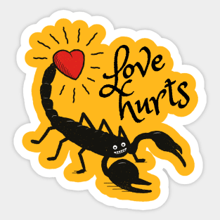 Love Hurts - Funny Scorpion Sticker